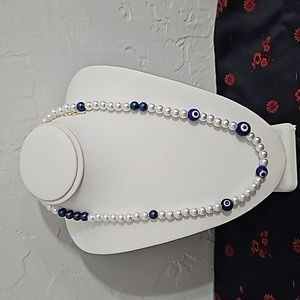 🍀 Evil eye 🧿🧿 pearl necklace nwt